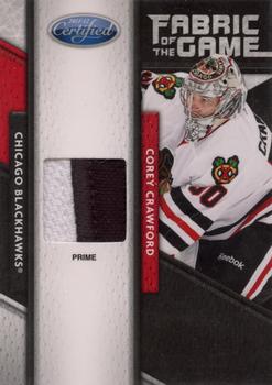 2011-12 Panini Certified - Fabric of the Game Prime #34 Corey Crawford Front