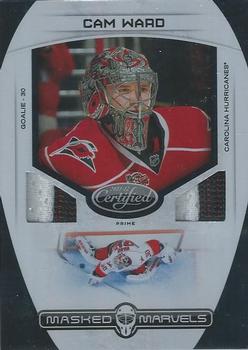 2011-12 Panini Certified - Masked Marvels Materials Autographs Prime #4 Cam Ward Front