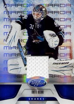 2011-12 Panini Certified - Mirror Blue Materials #69 Antti Niemi Front