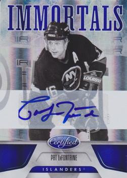2011-12 Panini Certified - Mirror Blue Signatures #153 Pat LaFontaine Front