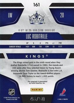2011-12 Panini Certified - Mirror Blue Signatures #161 Luc Robitaille Back