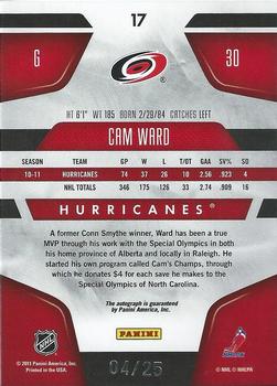 2011-12 Panini Certified - Mirror Gold Signatures #17 Cam Ward Back