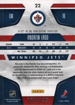 2011-12 Panini Certified - Mirror Red #22 Andrew Ladd Back
