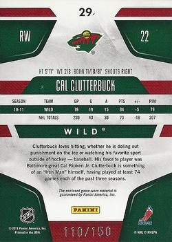 2011-12 Panini Certified - Mirror Red Materials Dual #29 Cal Clutterbuck Back