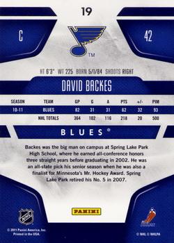 2011-12 Panini Certified - Totally Silver #19 David Backes Back