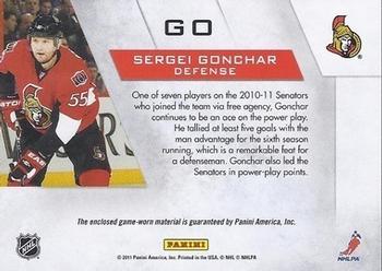 2010-11 Panini Zenith - Winter Warriors Materials #GO Sergei Gonchar Back