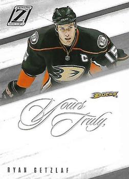 2010-11 Panini Zenith - Yours Truly Autographs #RG Ryan Getzlaf Front