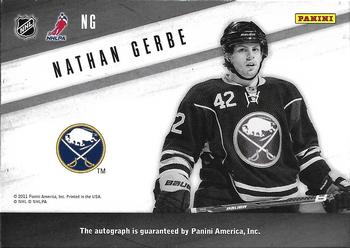 2010-11 Panini Zenith - Yours Truly Autographs #NG Nathan Gerbe Back