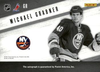 2010-11 Panini Zenith - Yours Truly Autographs #GR Michael Grabner Back