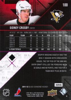 2011-12 Upper Deck Black Diamond #100 Sidney Crosby Back