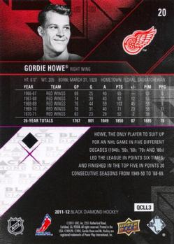 2011-12 Upper Deck Black Diamond #20 Gordie Howe Back