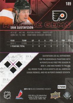 2011-12 Upper Deck Black Diamond #189 Erik Gustafsson Back