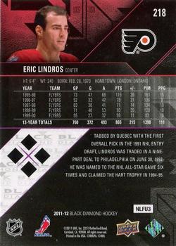 2011-12 Upper Deck Black Diamond #218 Eric Lindros Back