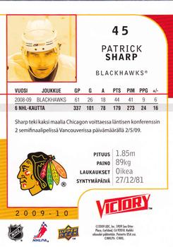 2009-10 Upper Deck Victory Finnish #45 Patrick Sharp Back
