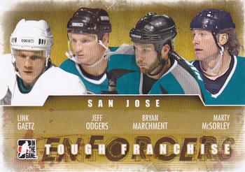 2011-12 In The Game Enforcers #13 Link Gaetz / Jeff Odgers / Bryan Marchment / Marty McSorley Front