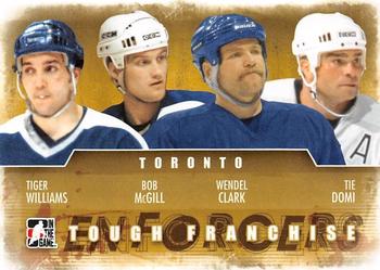2011-12 In The Game Enforcers #2 Tiger Williams / Bob McGill / Wendel Clark / Tie Domi Front