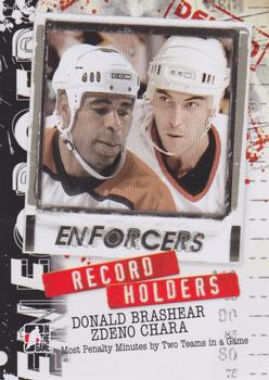 2011-12 In The Game Enforcers #22 Donald Brashear / Zdeno Chara Front