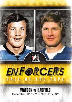 2011-12 In The Game Enforcers #36 Bryan Watson / Vic Hadfield Front