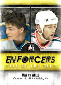 2011-12 In The Game Enforcers #38 Brad May / Jay Wells Front