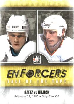 2011-12 In The Game Enforcers #46 Link Gaetz / Gino Odjick Front