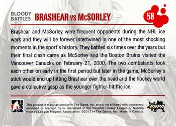2011-12 In The Game Enforcers #58 Donald Brashear / Marty McSorley Back