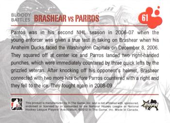 2011-12 In The Game Enforcers #61 Donald Brashear / George Parros Back