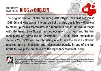 2011-12 In The Game Enforcers #68 Kris King / Lyle Odelein Back