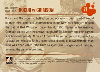 2011-12 In The Game Enforcers #71 Joey Kocur / Stu Grimson Back