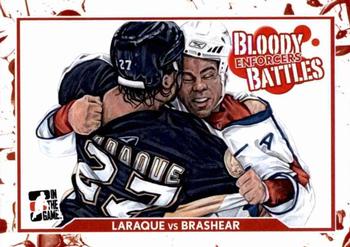 2011-12 In The Game Enforcers #73 Georges Laraque / Donald Brashear Front