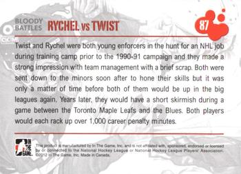 2011-12 In The Game Enforcers #87 Warren Rychel / Tony Twist Back