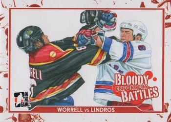 2011-12 In The Game Enforcers #88 Peter Worrell / Eric Lindros Front