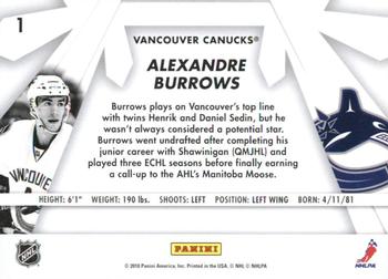 2010-11 Donruss - Boys of Winter #1 Alexandre Burrows Back