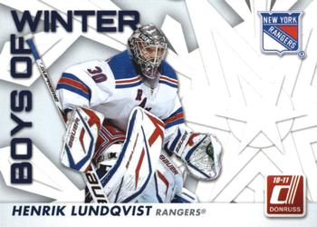 2010-11 Donruss - Boys of Winter #75 Henrik Lundqvist Front