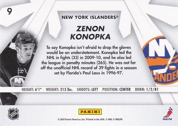 2010-11 Donruss - Boys of Winter #9 Zenon Konopka Back