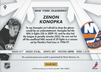 2010-11 Donruss - Boys of Winter Threads #9 Zenon Konopka Back