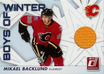 2010-11 Donruss - Boys of Winter Threads #29 Mikael Backlund Front