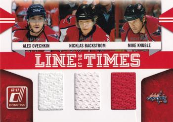 2010-11 Donruss - Line of the Times #8 Alex Ovechkin / Nicklas Backstrom / Mike Knuble Front