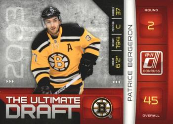 2010-11 Donruss - The Ultimate Draft #21 Patrice Bergeron Front
