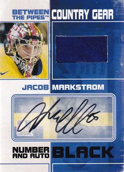 2010-11 In The Game Between The Pipes - Country Gear Numbers Autographs Black #CGMA-JM Jacob Markstrom  Front