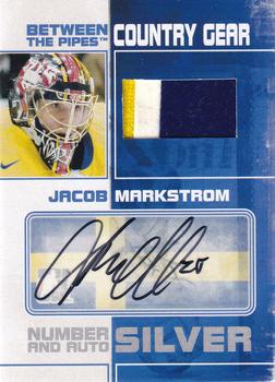 2010-11 In The Game Between The Pipes - Country Gear Numbers Autographs Silver #CGMA-JM Jacob Markstrom  Front