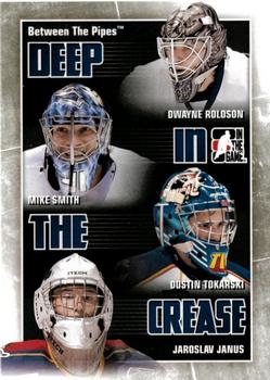 2010-11 In The Game Between The Pipes - Deep In The Crease #DC-27 Dwayne Roloson / Mike Smith / Dustin Tokarski / Jaroslav Janus Front