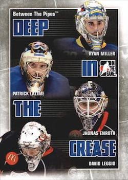 2010-11 In The Game Between The Pipes - Deep In The Crease #DC-04 Ryan Miller / Patrick Lalime / Jhonas Enroth / David Leggio  Front