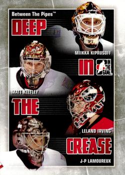 2010-11 In The Game Between The Pipes - Deep In The Crease #DC-05 Miikka Kiprusoff / Matt Keetley / Leland Irving / Jean-Philippe Lamoureux Front