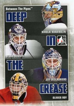 2010-11 In The Game Between The Pipes - Deep In The Crease #DC-12 Nikolai Khabibulin / Devan Dubnyk / Jeff Deslauriers / Olivier Roy  Front