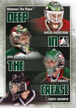 2010-11 In The Game Between The Pipes - Deep In The Crease #DC-15 Niklas Backstrom / Josh Harding / Matt Hackett / Darcy Kuemper  Front
