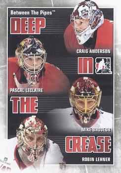 2010-11 In The Game Between The Pipes - Deep In The Crease #DC-21 Craig Anderson / Pascal Leclaire / Mike Brodeur / Robin Lehner  Front