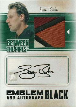 2010-11 In The Game Between The Pipes - Emblem and Autograph Black #MA-SB Sean Burke Front