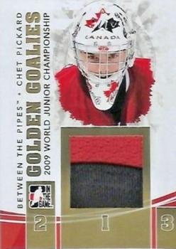 2010-11 In The Game Between The Pipes - Golden Goalies Jerseys Gold #GG-30 Chet Pickard Front