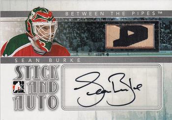 2010-11 In The Game Between The Pipes - Stick Autographs Silver #SA-SB Sean Burke  Front