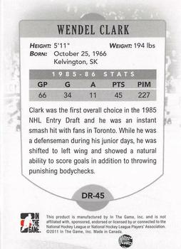 2010-11 In The Game Decades 1980s - Decades Rookies #DR-45 Wendel Clark  Back